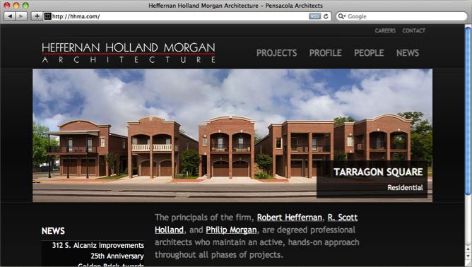 Heffernan Holland Morgan Architecture website project shown as originally presented