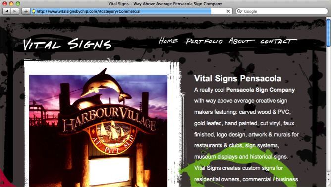 Vital Signs by Chip website project shown as originally presented