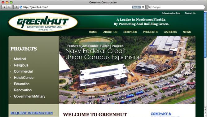 Greenhut website project shown as originally presented